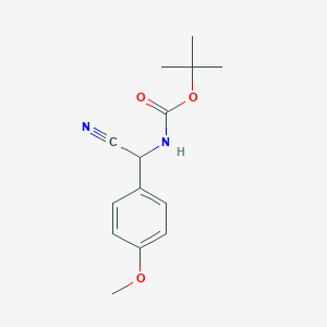 molecular formula C14H18N2O3 B2934475 tert-Butyl N-[cyano(4-methoxyphenyl)methyl]carbamate CAS No. 774225-44-4