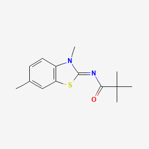 molecular formula C14H18N2OS B2934477 N-[(2E)-3,6-dimethyl-2,3-dihydro-1,3-benzothiazol-2-ylidene]-2,2-dimethylpropanamide CAS No. 326025-15-4