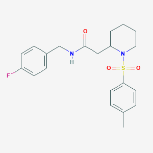 molecular formula C21H25FN2O3S B2934479 N-(4-fluorobenzyl)-2-(1-tosylpiperidin-2-yl)acetamide CAS No. 941910-37-8