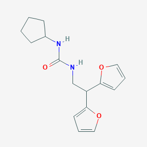 molecular formula C16H20N2O3 B2934483 1-Cyclopentyl-3-(2,2-di(furan-2-yl)ethyl)urea CAS No. 2210054-68-3