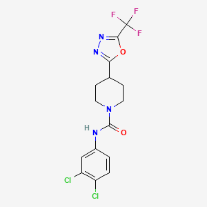 molecular formula C15H13Cl2F3N4O2 B2934568 N-(3,4-dichlorophenyl)-4-[5-(trifluoromethyl)-1,3,4-oxadiazol-2-yl]piperidine-1-carboxamide CAS No. 1396852-53-1