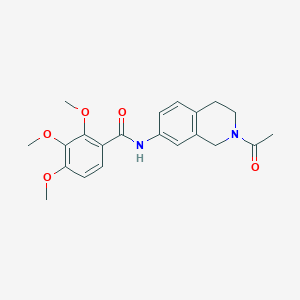 molecular formula C21H24N2O5 B2934607 N-(2-acetyl-1,2,3,4-tetrahydroisoquinolin-7-yl)-2,3,4-trimethoxybenzamide CAS No. 955757-05-8