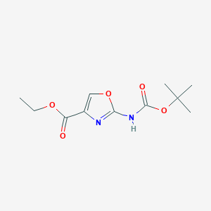 molecular formula C11H16N2O5 B2934626 Ethyl 2-(Boc-amino)oxazole-4-carboxylate CAS No. 244236-51-9
