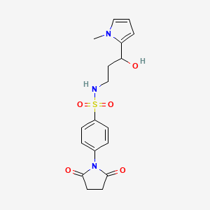 4-(2,5-dioxopyrrolidin-1-yl)-N-(3-hydroxy-3-(1-methyl-1H-pyrrol-2-yl)propyl)benzenesulfonamide