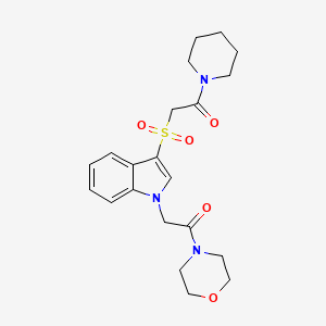 1-morpholino-2-(3-((2-oxo-2-(piperidin-1-yl)ethyl)sulfonyl)-1H-indol-1-yl)ethanone