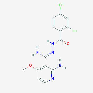 N'-(2-amino-4-methoxypyridine-3-carboximidoyl)-2,4-dichlorobenzohydrazide