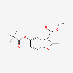molecular formula C17H20O5 B2934651 Ethyl 5-[(2,2-dimethylpropanoyl)oxy]-2-methyl-1-benzofuran-3-carboxylate CAS No. 300557-28-2
