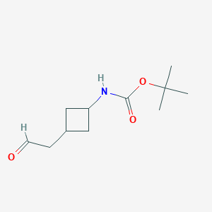 molecular formula C11H19NO3 B2934652 tert-butyl N-[3-(2-oxoethyl)cyclobutyl]carbamate CAS No. 154748-66-0