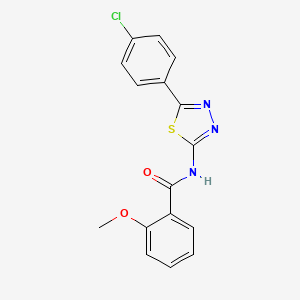 molecular formula C16H12ClN3O2S B2934655 N-[5-(4-chlorophenyl)-1,3,4-thiadiazol-2-yl]-2-methoxybenzamide CAS No. 64406-07-1