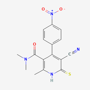 5-cyano-N,N,2-trimethyl-4-(4-nitrophenyl)-6-sulfanylpyridine-3-carboxamide