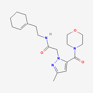 N-(2-(cyclohex-1-en-1-yl)ethyl)-2-(3-methyl-5-(morpholine-4-carbonyl)-1H-pyrazol-1-yl)acetamide