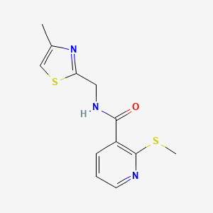 molecular formula C12H13N3OS2 B2934667 N-[(4-methyl-1,3-thiazol-2-yl)methyl]-2-(methylsulfanyl)pyridine-3-carboxamide CAS No. 1211367-20-2
