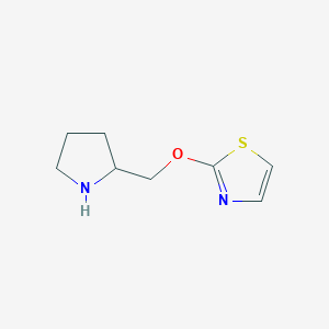 molecular formula C8H12N2OS B2934712 2-[(Pyrrolidin-2-yl)methoxy]-1,3-thiazole CAS No. 1249836-63-2