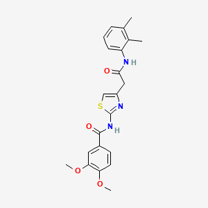 molecular formula C22H23N3O4S B2934716 N-(4-{[(2,3-dimethylphenyl)carbamoyl]methyl}-1,3-thiazol-2-yl)-3,4-dimethoxybenzamide CAS No. 1005308-32-6