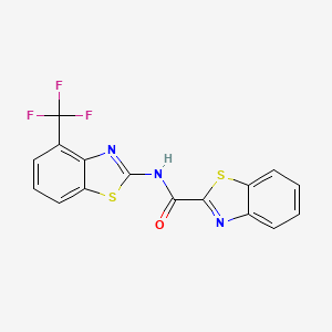 molecular formula C16H8F3N3OS2 B2934737 N-[4-(trifluoromethyl)-1,3-benzothiazol-2-yl]-1,3-benzothiazole-2-carboxamide CAS No. 1421532-49-1