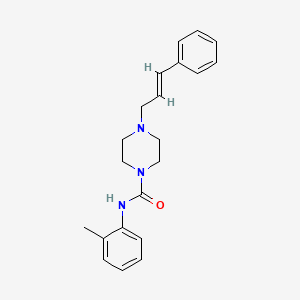 molecular formula C21H25N3O B2934745 N-(2-methylphenyl)-4-[(2E)-3-phenylprop-2-en-1-yl]piperazine-1-carboxamide CAS No. 833436-43-4