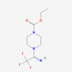 molecular formula C9H14F3N3O2 B2934757 Ethyl 4-(2,2,2-trifluoroethanimidoyl)piperazine-1-carboxylate CAS No. 2201011-79-0