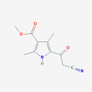 molecular formula C11H12N2O3 B2934759 methyl 5-(2-cyanoacetyl)-2,4-dimethyl-1H-pyrrole-3-carboxylate CAS No. 307512-39-6