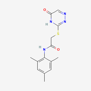 N-mesityl-2-((5-oxo-4,5-dihydro-1,2,4-triazin-3-yl)thio)acetamide