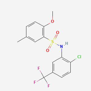 molecular formula C15H13ClF3NO3S B2934771 N-[2-chloro-5-(trifluoromethyl)phenyl]-2-methoxy-5-methylbenzene-1-sulfonamide CAS No. 717892-79-0