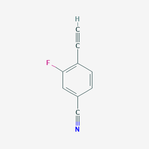 molecular formula C9H4FN B2934773 4-Ethynyl-3-fluorobenzonitrile CAS No. 1581281-30-2