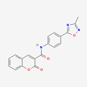 molecular formula C19H13N3O4 B2934777 N-(4-(3-methyl-1,2,4-oxadiazol-5-yl)phenyl)-2-oxo-2H-chromene-3-carboxamide CAS No. 1226443-82-8