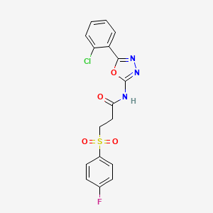N-[5-(2-chlorophenyl)-1,3,4-oxadiazol-2-yl]-3-(4-fluorophenyl)sulfonylpropanamide