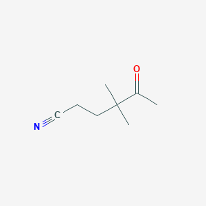 molecular formula C8H13NO B2934782 4,4-Dimethyl-5-oxohexanenitrile CAS No. 2034-43-7