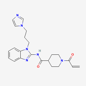 N-[1-(3-Imidazol-1-ylpropyl)benzimidazol-2-yl]-1-prop-2-enoylpiperidine-4-carboxamide