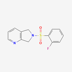 molecular formula C13H11FN2O2S B2934822 6-(2-fluorobenzenesulfonyl)-5H,6H,7H-pyrrolo[3,4-b]pyridine CAS No. 2309573-52-0