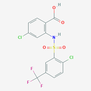 4-Chloro-2-[2-chloro-5-(trifluoromethyl)benzenesulfonamido]benzoic acid
