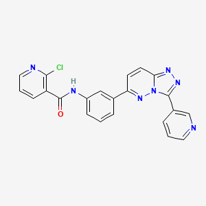 molecular formula C22H14ClN7O B2934829 2-chloro-N-(3-(3-(pyridin-3-yl)-[1,2,4]triazolo[4,3-b]pyridazin-6-yl)phenyl)nicotinamide CAS No. 891115-96-1