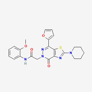 2-(7-(furan-2-yl)-4-oxo-2-(piperidin-1-yl)thiazolo[4,5-d]pyridazin-5(4H)-yl)-N-(2-methoxyphenyl)acetamide