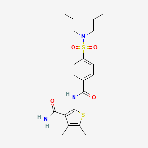 molecular formula C20H27N3O4S2 B2934832 2-(4-(N,N-dipropylsulfamoyl)benzamido)-4,5-dimethylthiophene-3-carboxamide CAS No. 896307-42-9