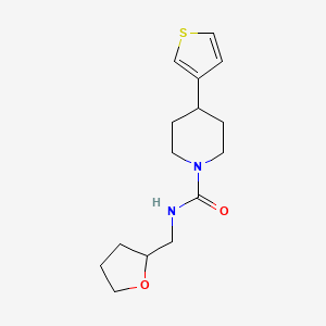 molecular formula C15H22N2O2S B2934835 N-((tetrahydrofuran-2-yl)methyl)-4-(thiophen-3-yl)piperidine-1-carboxamide CAS No. 2034538-07-1