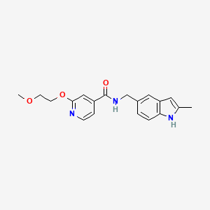molecular formula C19H21N3O3 B2934840 2-(2-methoxyethoxy)-N-((2-methyl-1H-indol-5-yl)methyl)isonicotinamide CAS No. 2034294-83-0