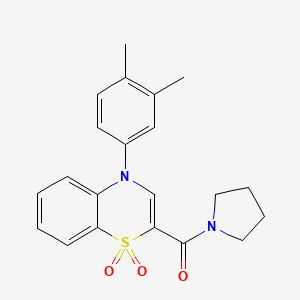 (4-(3,4-dimethylphenyl)-1,1-dioxido-4H-benzo[b][1,4]thiazin-2-yl)(pyrrolidin-1-yl)methanone