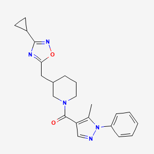 (3-((3-cyclopropyl-1,2,4-oxadiazol-5-yl)methyl)piperidin-1-yl)(5-methyl-1-phenyl-1H-pyrazol-4-yl)methanone
