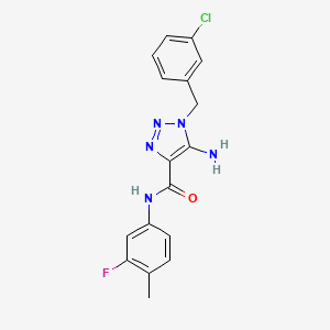 5-amino-1-[(3-chlorophenyl)methyl]-N-(3-fluoro-4-methylphenyl)triazole-4-carboxamide