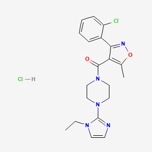 (3-(2-chlorophenyl)-5-methylisoxazol-4-yl)(4-(1-ethyl-1H-imidazol-2-yl)piperazin-1-yl)methanone hydrochloride