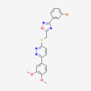 3-(3-Bromophenyl)-5-(((6-(3,4-dimethoxyphenyl)pyridazin-3-yl)thio)methyl)-1,2,4-oxadiazole