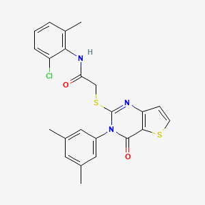 molecular formula C23H20ClN3O2S2 B2934905 N-(2-chloro-6-methylphenyl)-2-{[3-(3,5-dimethylphenyl)-4-oxo-3,4-dihydrothieno[3,2-d]pyrimidin-2-yl]sulfanyl}acetamide CAS No. 1260629-11-5