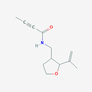 molecular formula C12H17NO2 B2934911 N-[(2-Prop-1-en-2-yloxolan-3-yl)methyl]but-2-ynamide CAS No. 2411307-20-3