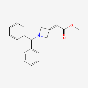 molecular formula C19H19NO2 B2934929 Methyl 2-(1-benzhydrylazetidin-3-ylidene)acetate CAS No. 61890-01-5