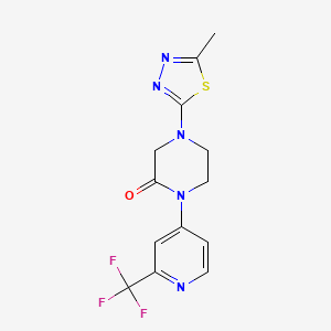 4-(5-Methyl-1,3,4-thiadiazol-2-yl)-1-[2-(trifluoromethyl)pyridin-4-yl]piperazin-2-one
