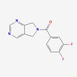 molecular formula C13H9F2N3O B2934957 (3,4-difluorophenyl)(5H-pyrrolo[3,4-d]pyrimidin-6(7H)-yl)methanone CAS No. 1448071-89-3