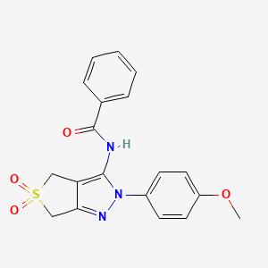 molecular formula C19H17N3O4S B2934982 N-[2-(4-methoxyphenyl)-5,5-dioxo-2H,4H,6H-5lambda6-thieno[3,4-c]pyrazol-3-yl]benzamide CAS No. 681266-97-7