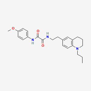molecular formula C23H29N3O3 B2934985 N'-(4-methoxyphenyl)-N-[2-(1-propyl-1,2,3,4-tetrahydroquinolin-6-yl)ethyl]ethanediamide CAS No. 955528-93-5