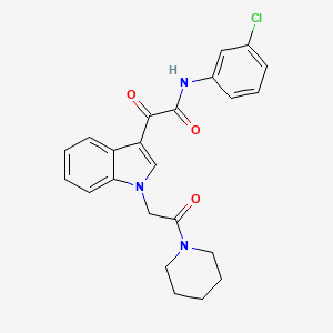 molecular formula C23H22ClN3O3 B2934996 N-(3-chlorophenyl)-2-oxo-2-[1-(2-oxo-2-piperidin-1-ylethyl)indol-3-yl]acetamide CAS No. 872861-62-6