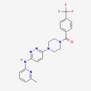 molecular formula C22H21F3N6O B2935005 N-(6-methylpyridin-2-yl)-6-{4-[4-(trifluoromethyl)benzoyl]piperazin-1-yl}pyridazin-3-amine CAS No. 1021038-63-0